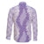 Hawaii Aloha Plumeria Lei Lavender Palaka Family Matching Off The Shoulder Long Sleeve Dress and Hawaiian Shirt - Polynesian Pride