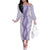 Hawaii Aloha Plumeria Lei Lavender Palaka Family Matching Off The Shoulder Long Sleeve Dress and Hawaiian Shirt - Polynesian Pride