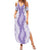 Hawaii Aloha Plumeria Lei Lavender Palaka Family Matching Summer Maxi Dress and Hawaiian Shirt - Polynesian Pride
