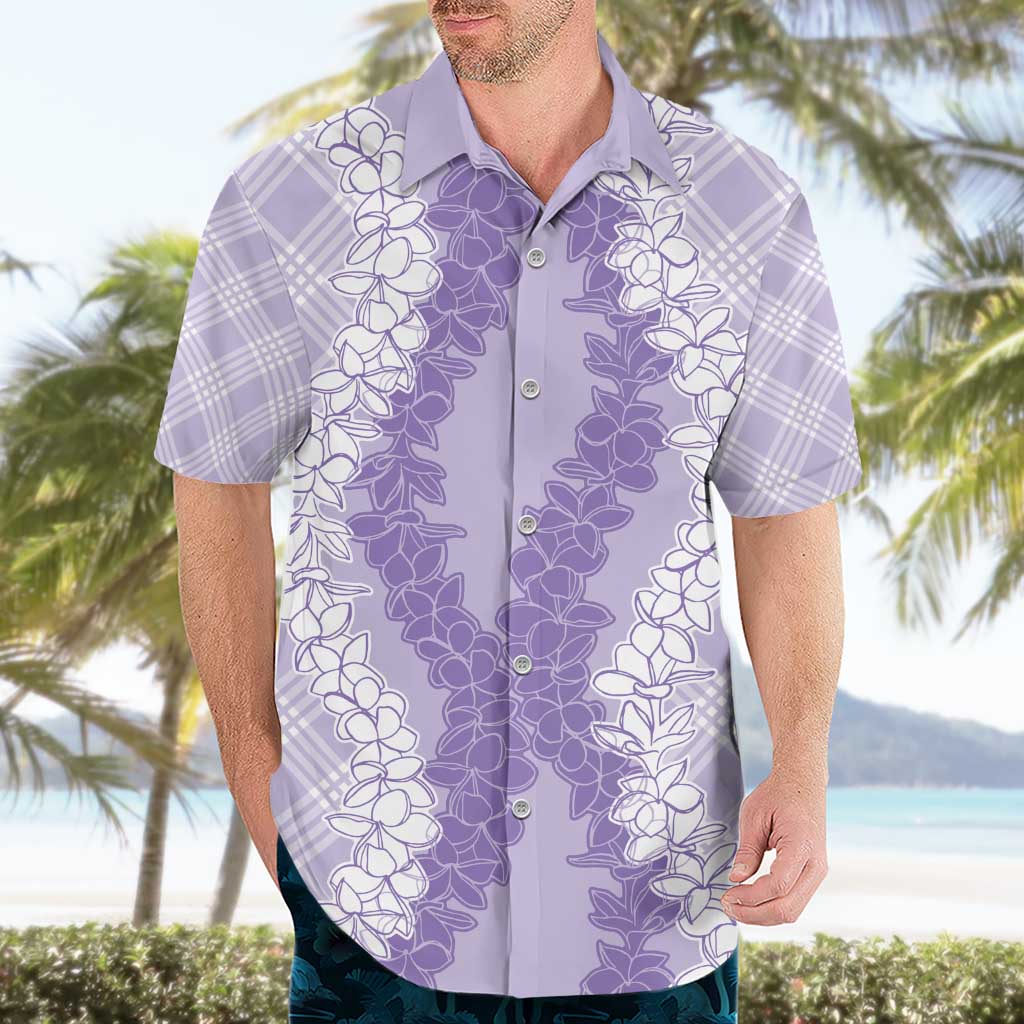 Hawaii Aloha Plumeria Lei Lavender Palaka Hawaiian Shirt - Polynesian Pride