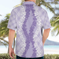 Hawaii Aloha Plumeria Lei Lavender Palaka Hawaiian Shirt - Polynesian Pride