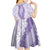 Hawaii Aloha Plumeria Lei Lavender Palaka Kid Short Sleeve Dress - Polynesian Pride