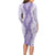 Hawaii Aloha Plumeria Lei Lavender Palaka Long Sleeve Bodycon Dress - Polynesian Pride
