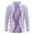 Hawaii Aloha Plumeria Lei Lavender Palaka Long Sleeve Polo Shirt - Polynesian Pride