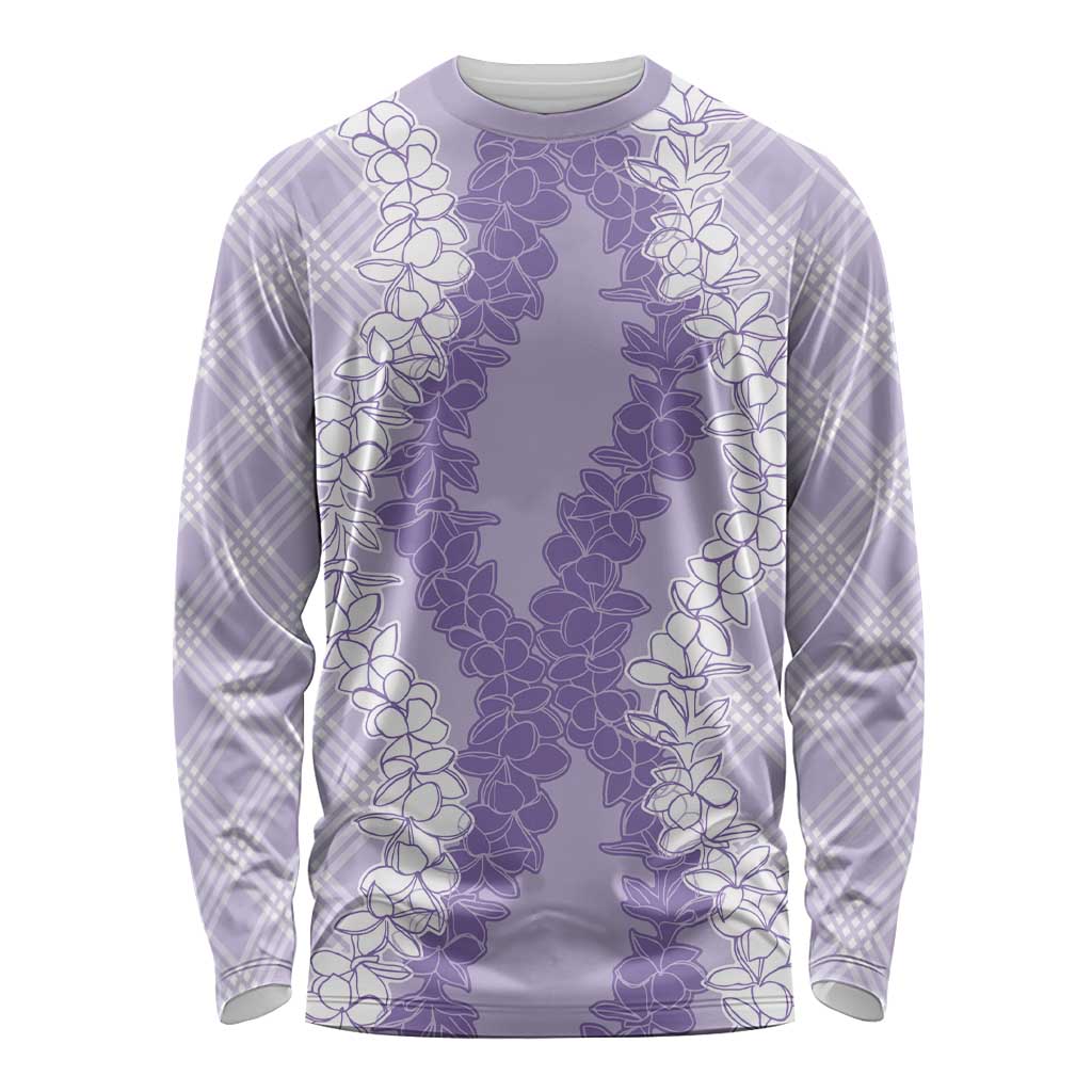 Hawaii Aloha Plumeria Lei Lavender Palaka Long Sleeve Shirt LT7 Unisex Lavender - Polynesian Pride