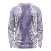 Hawaii Aloha Plumeria Lei Lavender Palaka Long Sleeve Shirt LT7 Unisex Lavender - Polynesian Pride