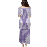 Hawaii Aloha Plumeria Lei Lavender Palaka Puletasi - Polynesian Pride