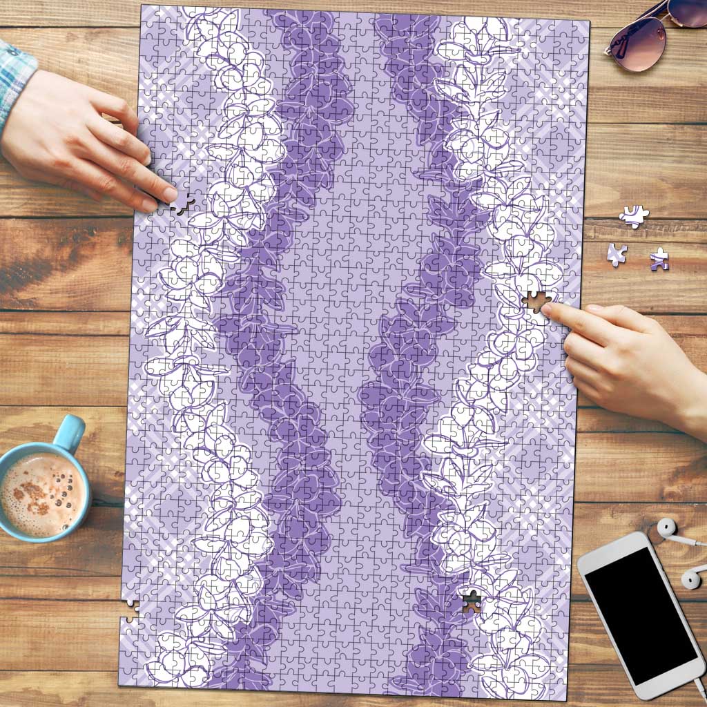 Hawaii Aloha Plumeria Lei Lavender Palaka Puzzle LT7 Lavender - Polynesian Pride