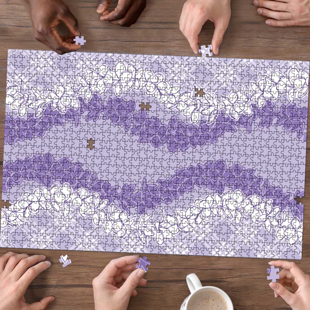 Hawaii Aloha Plumeria Lei Lavender Palaka Puzzle LT7 - Polynesian Pride