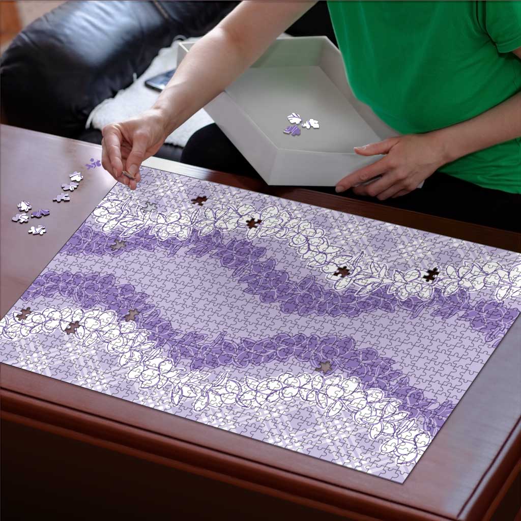 Hawaii Aloha Plumeria Lei Lavender Palaka Puzzle LT7 - Polynesian Pride