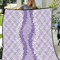 Hawaii Aloha Plumeria Lei Lavender Palaka Quilt - Polynesian Pride