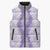 Hawaii Aloha Plumeria Lei Lavender Palaka Sleeveless Puffer Jacket - Polynesian Pride