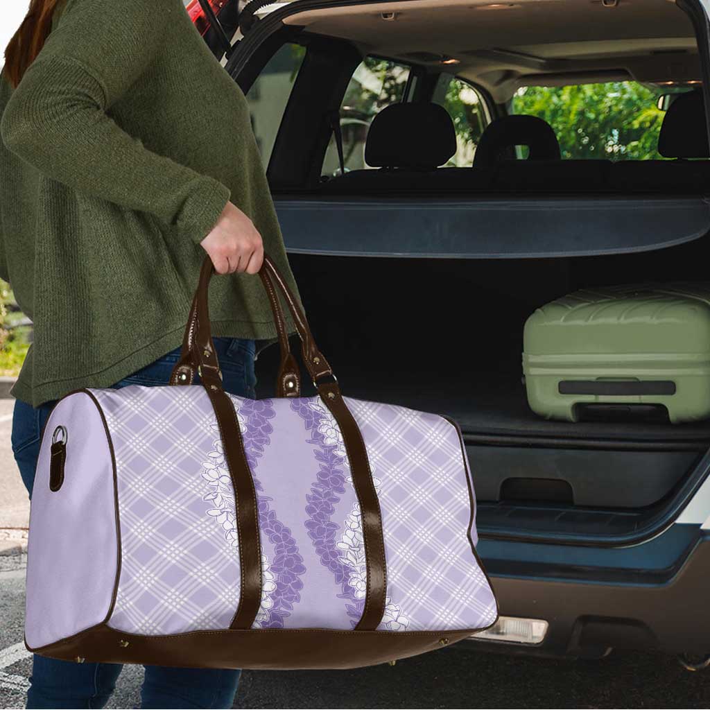 Hawaii Aloha Plumeria Lei Lavender Palaka Travel Bag - Polynesian Pride