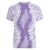 Hawaii Aloha Plumeria Lei Lavender Palaka Women V-Neck T-Shirt - Polynesian Pride