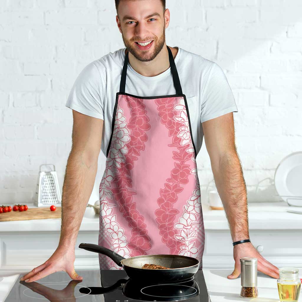 Hawaii Aloha Plumeria Lei Pink Palaka Apron - Polynesian Pride
