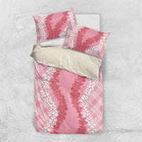 Hawaii Aloha Plumeria Lei Pink Palaka Bedding Set - Polynesian Pride