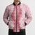 Hawaii Aloha Plumeria Lei Pink Palaka Bomber Puffer Jacket - Polynesian Pride