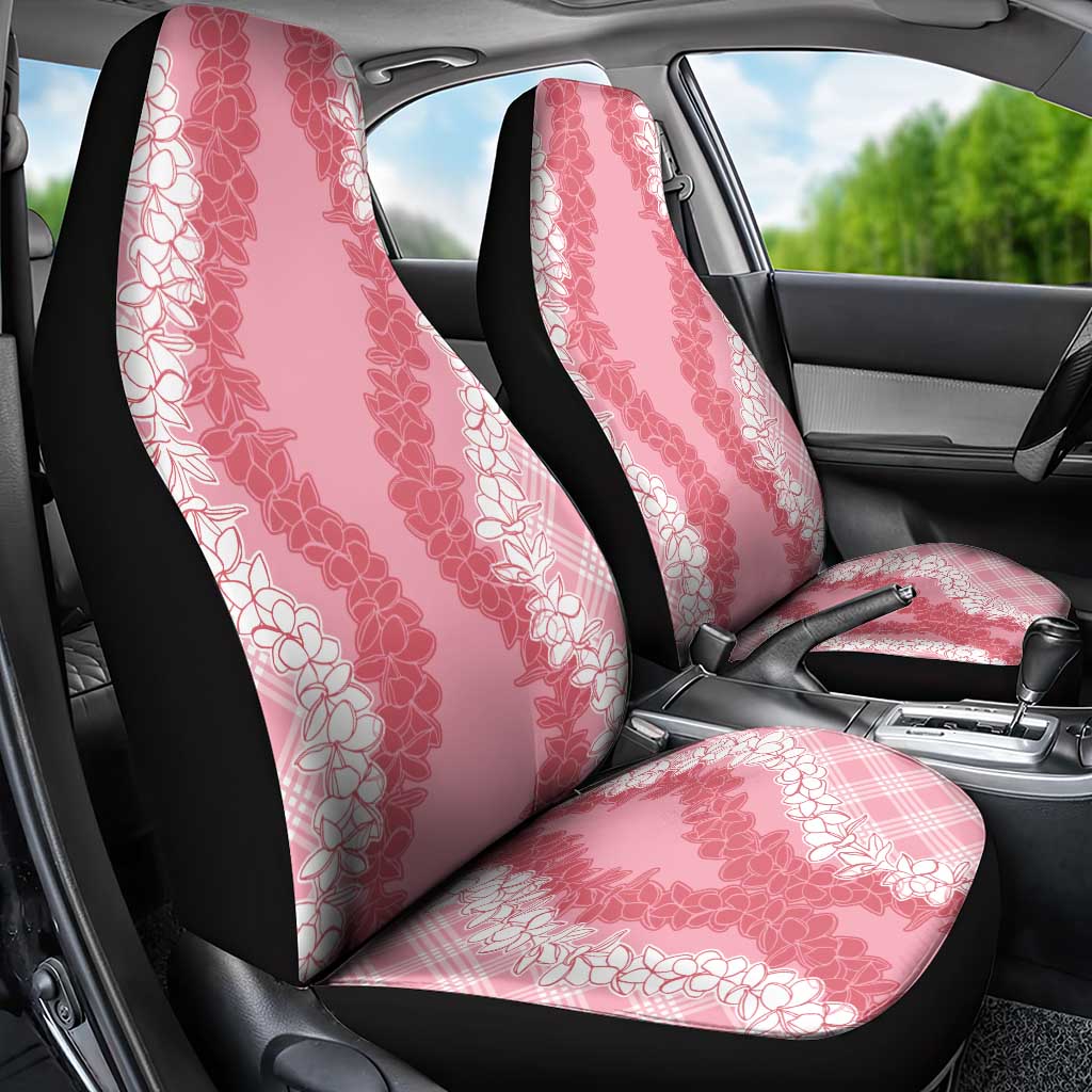 Hawaii Aloha Plumeria Lei Pink Palaka Car Seat Cover - Polynesian Pride