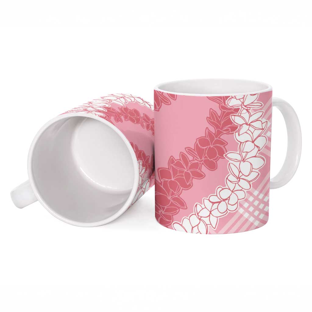 Hawaii Aloha Plumeria Lei Pink Palaka Ceramic Mug - Polynesian Pride