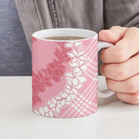 Hawaii Aloha Plumeria Lei Pink Palaka Ceramic Mug - Polynesian Pride
