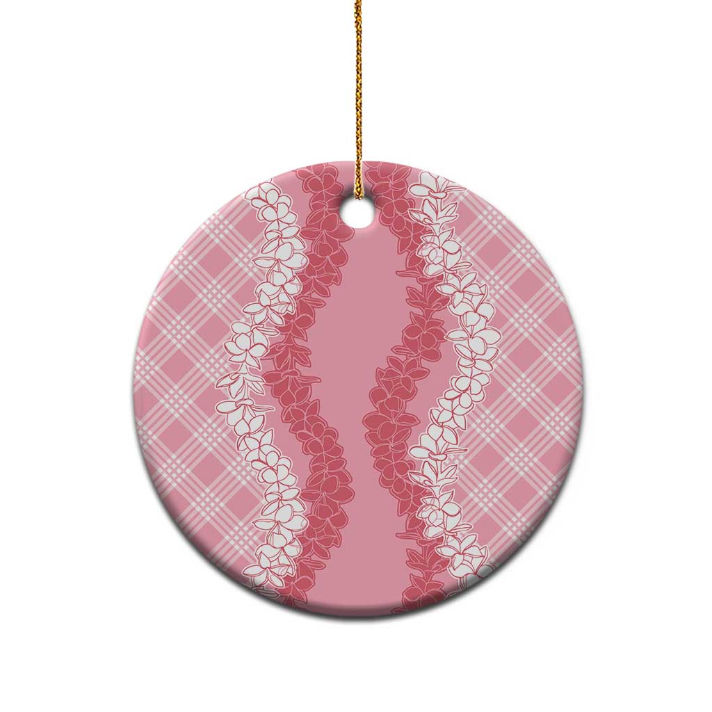 Hawaii Aloha Plumeria Lei Pink Palaka Ceramic Ornament - Polynesian Pride