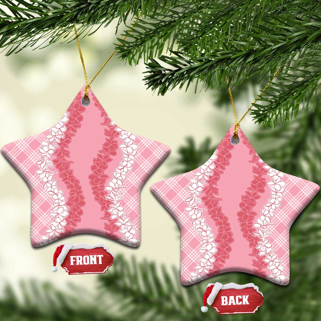 Hawaii Aloha Plumeria Lei Pink Palaka Ceramic Ornament - Polynesian Pride