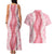 Hawaii Aloha Plumeria Lei Pink Palaka Couples Matching Tank Maxi Dress and Hawaiian Shirt - Polynesian Pride