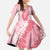 Hawaii Aloha Plumeria Lei Pink Palaka Family Matching Off The Shoulder Long Sleeve Dress and Hawaiian Shirt - Polynesian Pride