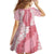 Hawaii Aloha Plumeria Lei Pink Palaka Family Matching Off The Shoulder Long Sleeve Dress and Hawaiian Shirt - Polynesian Pride