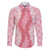 Hawaii Aloha Plumeria Lei Pink Palaka Family Matching Off The Shoulder Long Sleeve Dress and Hawaiian Shirt - Polynesian Pride