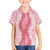 Hawaii Aloha Plumeria Lei Pink Palaka Family Matching Off The Shoulder Long Sleeve Dress and Hawaiian Shirt - Polynesian Pride