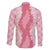 Hawaii Aloha Plumeria Lei Pink Palaka Family Matching Off Shoulder Short Dress and Hawaiian Shirt - Polynesian Pride