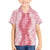 Hawaii Aloha Plumeria Lei Pink Palaka Family Matching Off Shoulder Short Dress and Hawaiian Shirt - Polynesian Pride