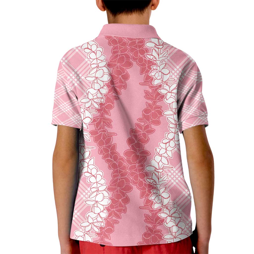 Hawaii Aloha Plumeria Lei Pink Palaka Kid Polo Shirt - Polynesian Pride
