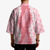 Hawaii Aloha Plumeria Lei Pink Palaka Kimono - Polynesian Pride