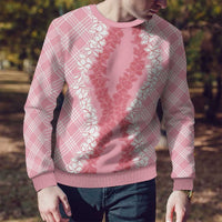 Hawaii Aloha Plumeria Lei Pink Palaka Ugly Christmas Sweater - Polynesian Pride