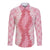 Hawaii Aloha Plumeria Lei Pink Palaka Long Sleeve Button Shirt - Polynesian Pride