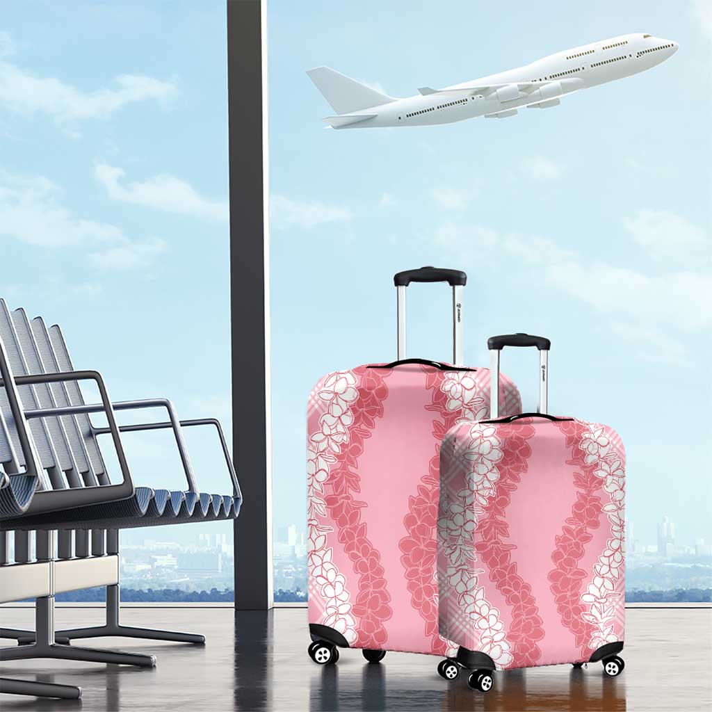 Hawaii Aloha Plumeria Lei Pink Palaka Luggage Cover - Polynesian Pride
