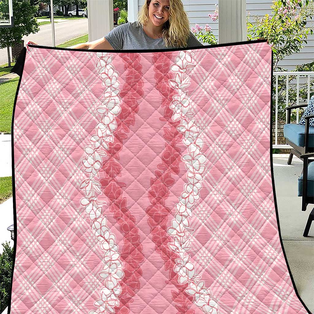 Hawaii Aloha Plumeria Lei Pink Palaka Quilt LT7 Pink - Polynesian Pride