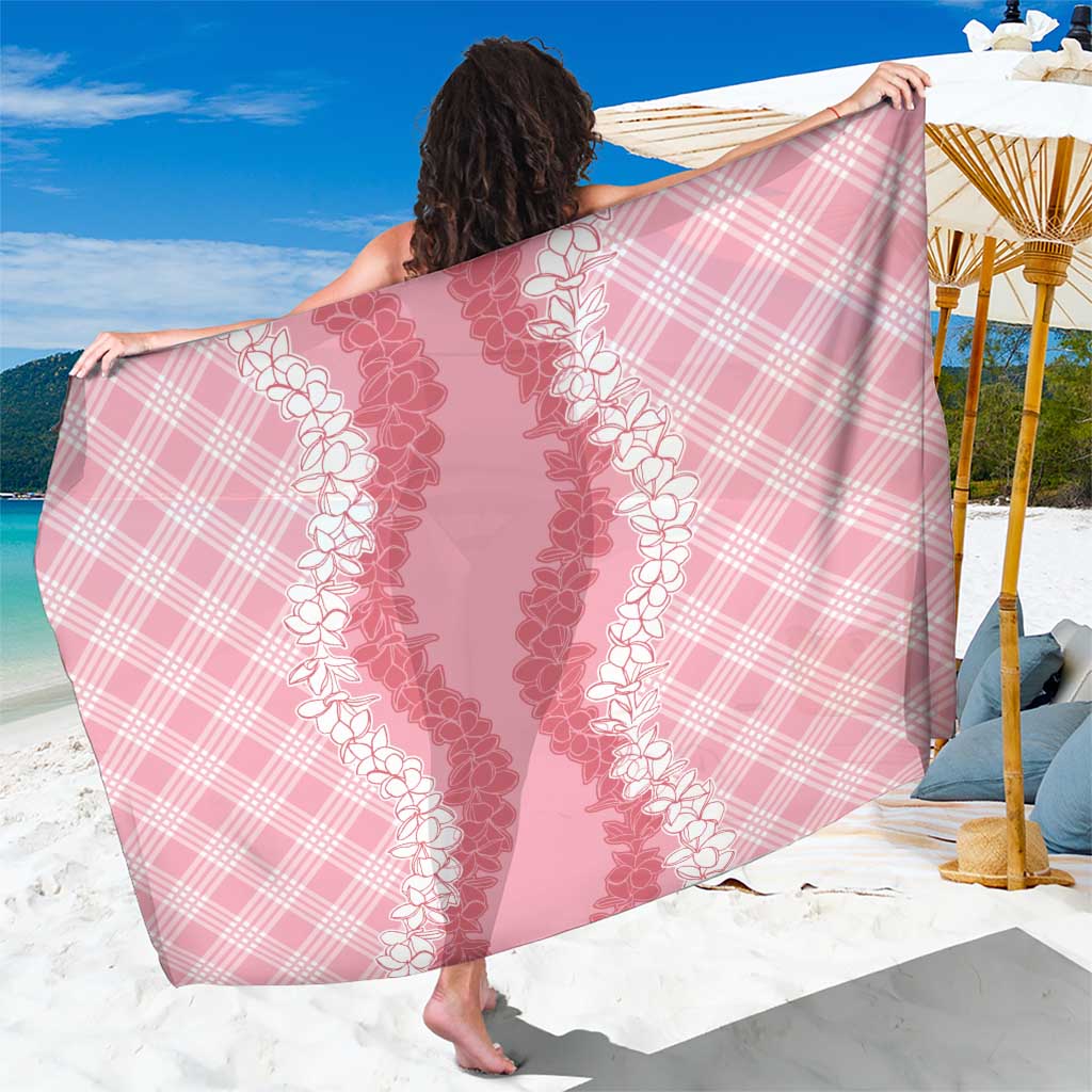 Hawaii Aloha Plumeria Lei Pink Palaka Sarong LT7 One Size 44 x 66 inches Pink - Polynesian Pride