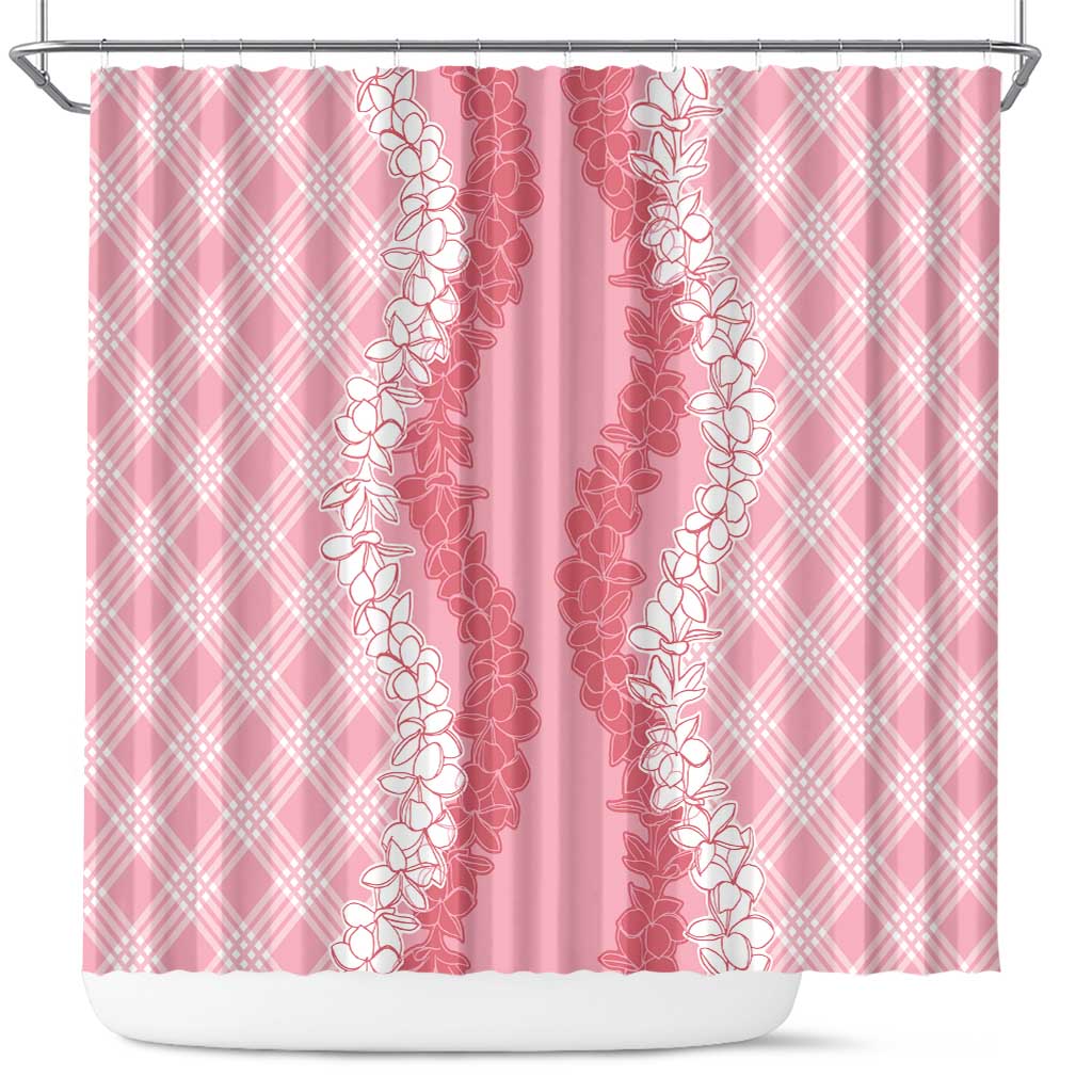 Hawaii Aloha Plumeria Lei Pink Palaka Shower Curtain LT7 Pink - Polynesian Pride
