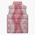 Hawaii Aloha Plumeria Lei Pink Palaka Sleeveless Puffer Jacket - Polynesian Pride