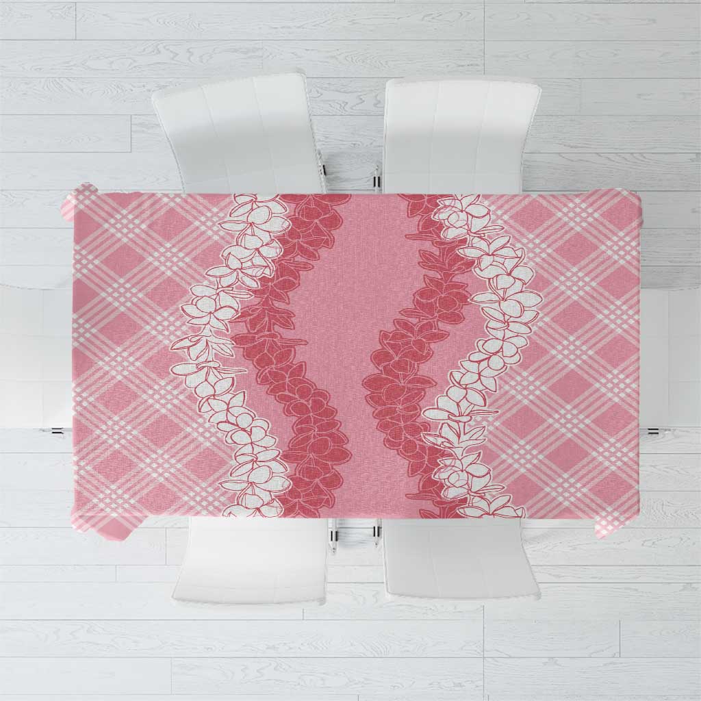 Hawaii Aloha Plumeria Lei Pink Palaka Tablecloth - Polynesian Pride