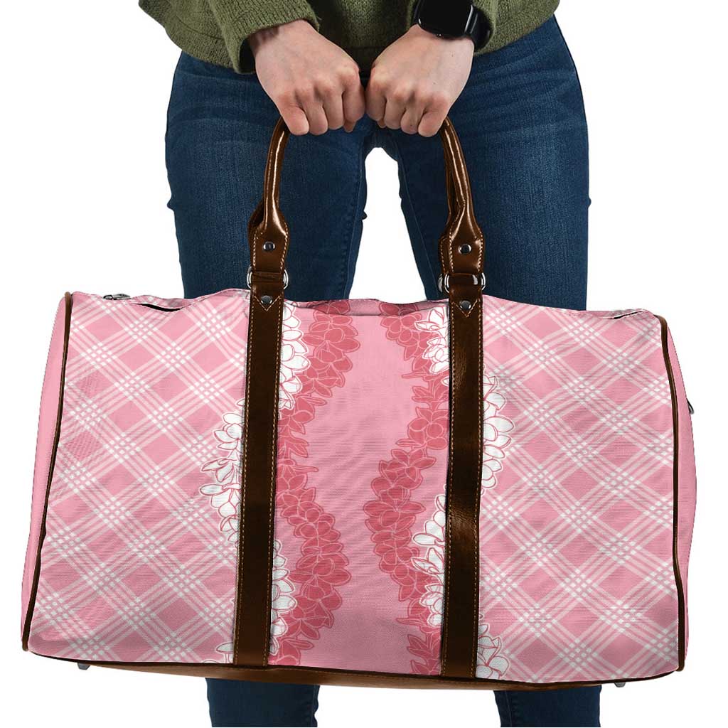 Hawaii Aloha Plumeria Lei Pink Palaka Travel Bag LT7 Pink - Polynesian Pride