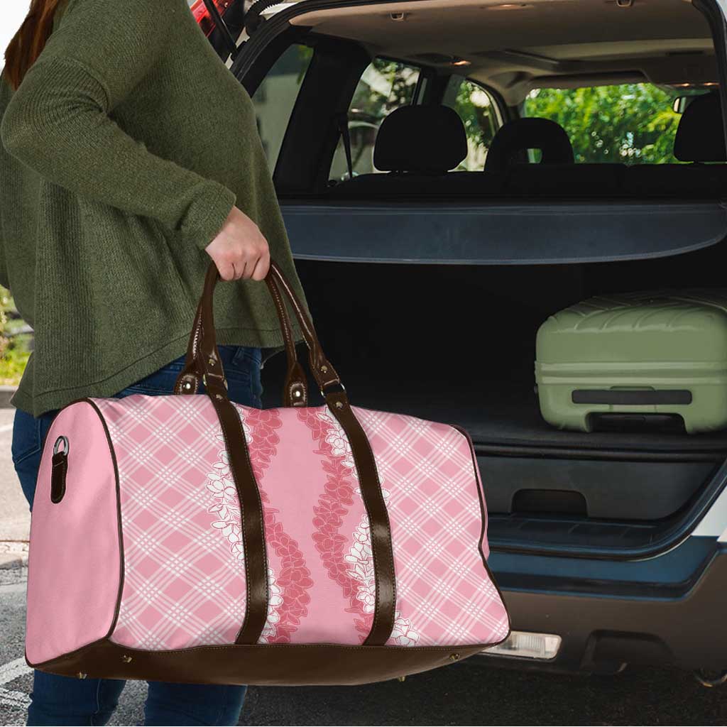 Hawaii Aloha Plumeria Lei Pink Palaka Travel Bag - Polynesian Pride
