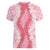 Hawaii Aloha Plumeria Lei Pink Palaka Women V-Neck T-Shirt - Polynesian Pride
