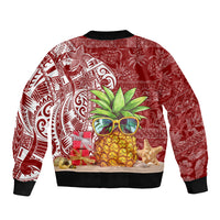 Mele Kalikimaka Hawaii Christmas Bomber Jacket Pineapple Party LT7 - Polynesian Pride