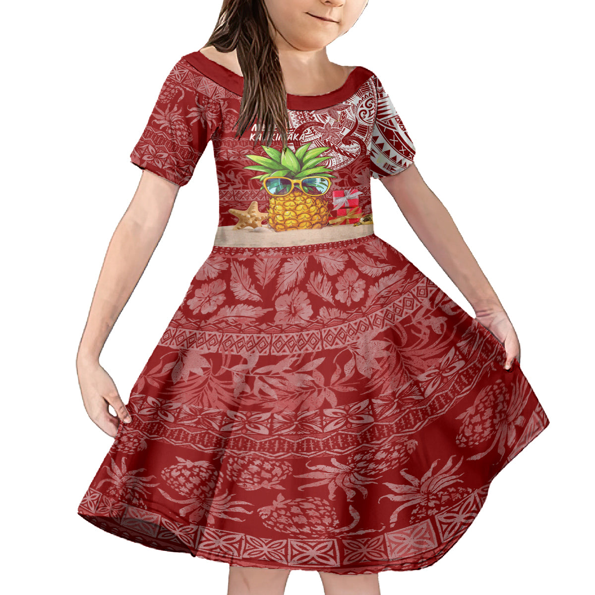 Mele Kalikimaka Hawaii Christmas Family Matching Summer Maxi Dress and