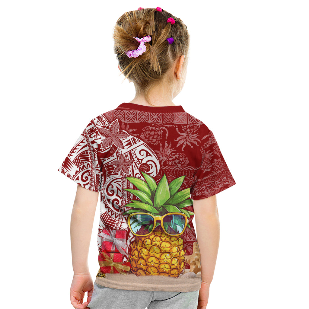 Mele Kalikimaka Hawaii Christmas Kid T Shirt Pineapple Party LT7 - Polynesian Pride