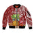 Mele Kalikimaka Hawaii Christmas Sleeve Zip Bomber Jacket Pineapple Party LT7 Unisex Red - Polynesian Pride